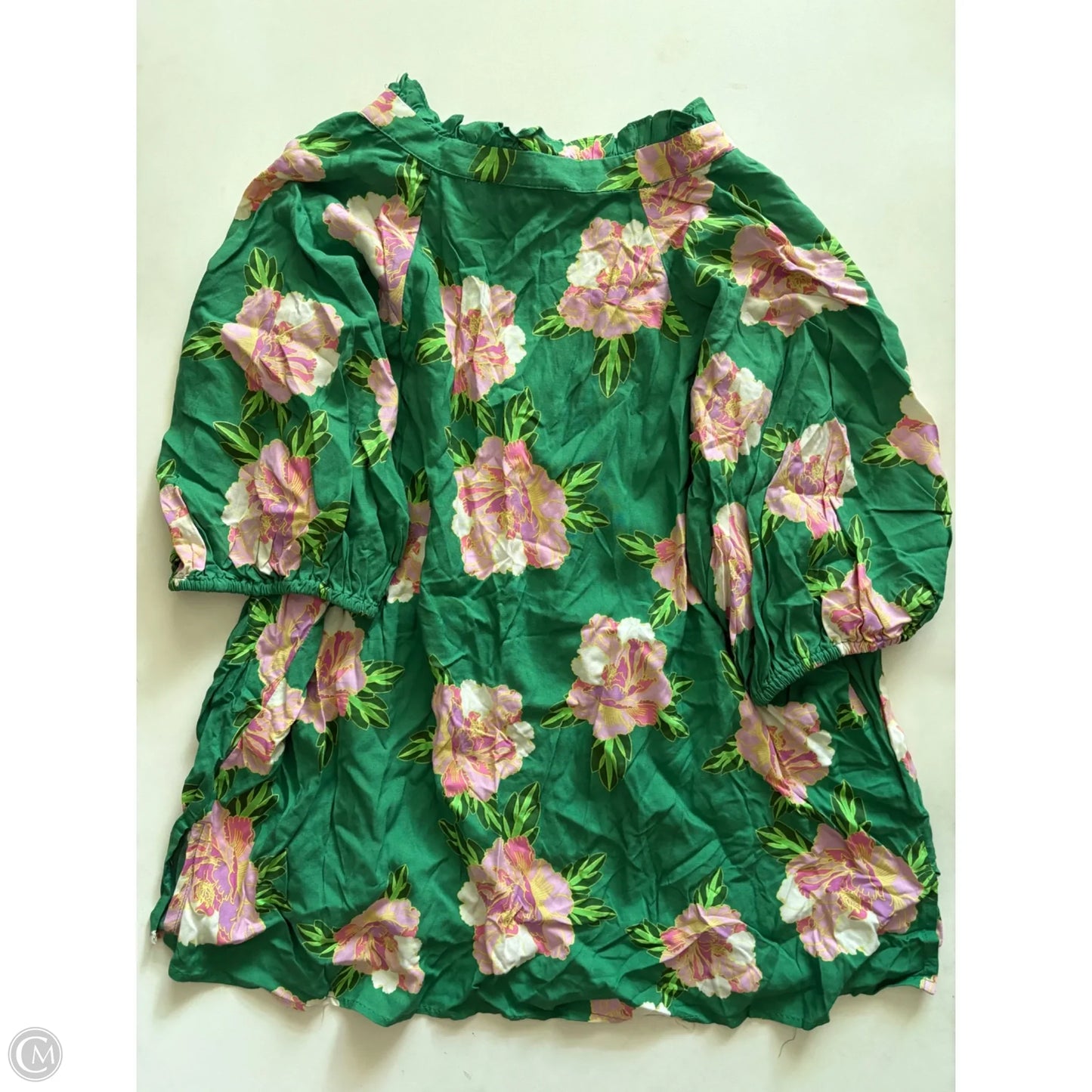 Top Short Sleeve By Cece In Green, Size: 1x