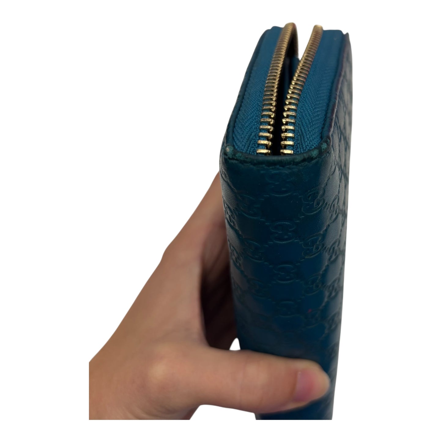 Wallet Luxury Designer By Gucci In Teal, Size:Medium