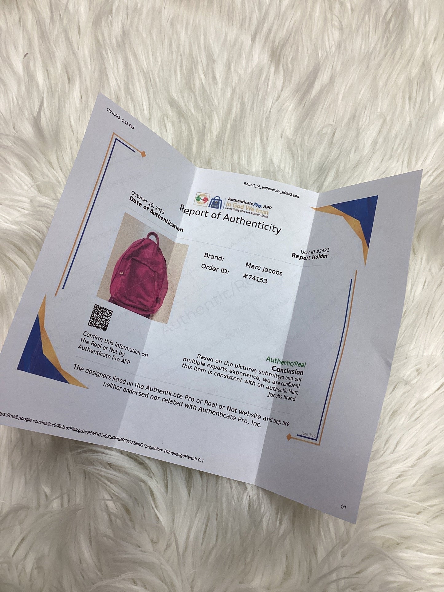 Backpack Luxury Designer By Marc Jacobs In Pink, Size:Large