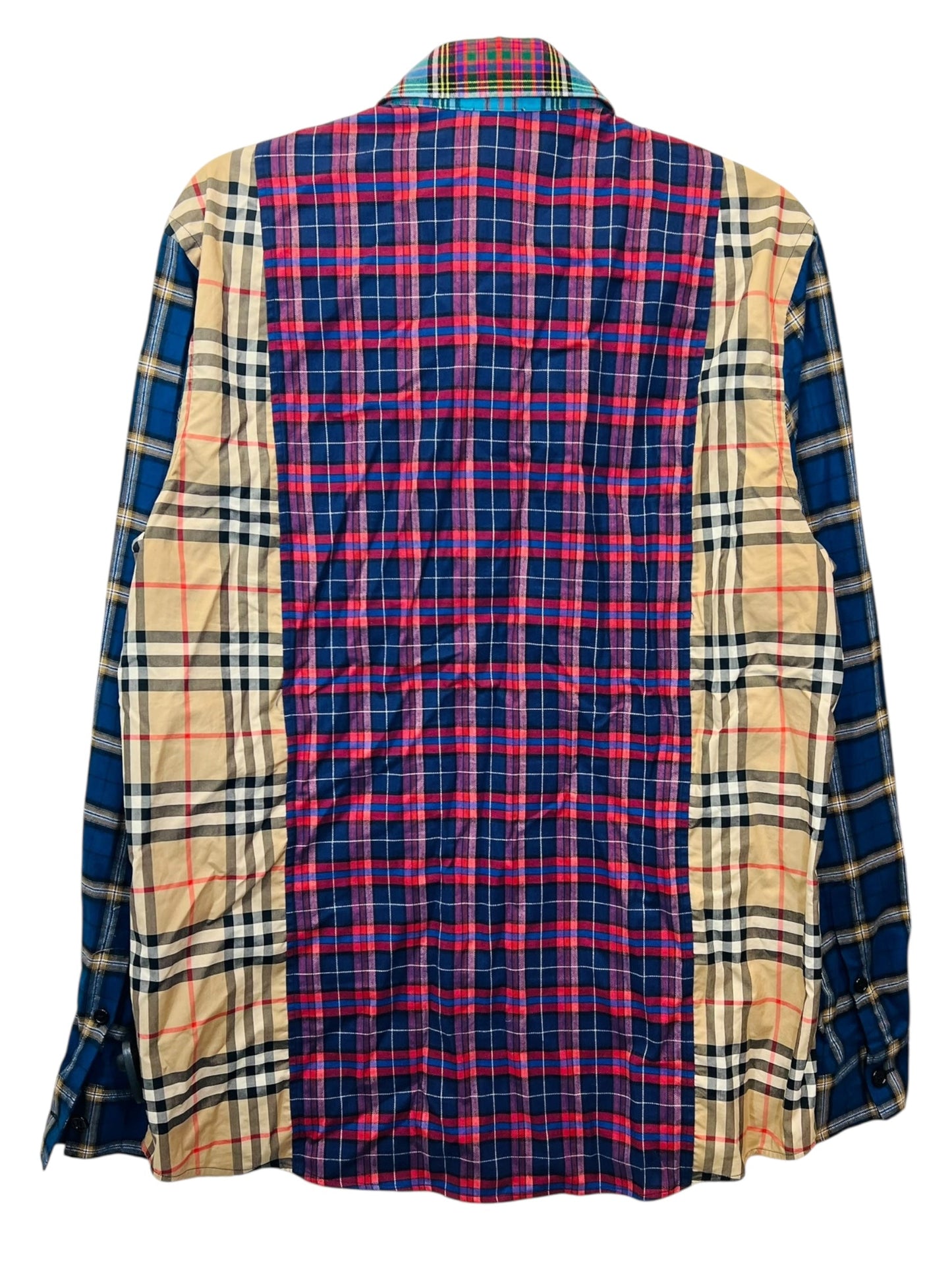 Top Long Sleeve Luxury Designer By Burberry In Plaid Pattern, Size: M