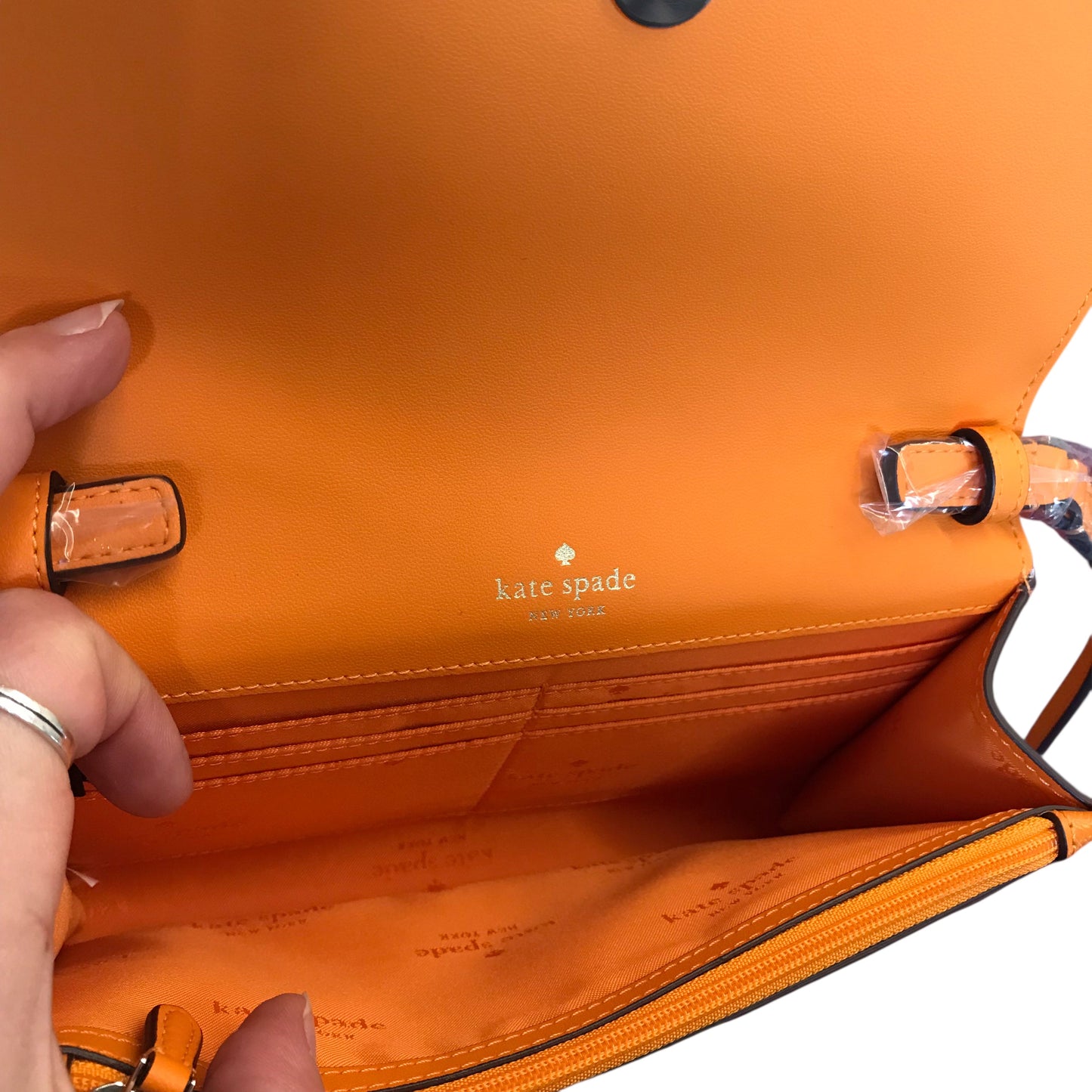 Crossbody Designer By Kate Spade In Orange, Size:Small