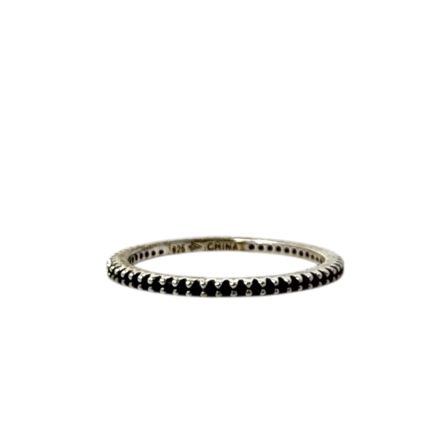 Sterling Silver Belle Fleur Pearl Stack Ring & Black Spinel Eternity Bands Set By Silpada, Size: 03 Piece Set