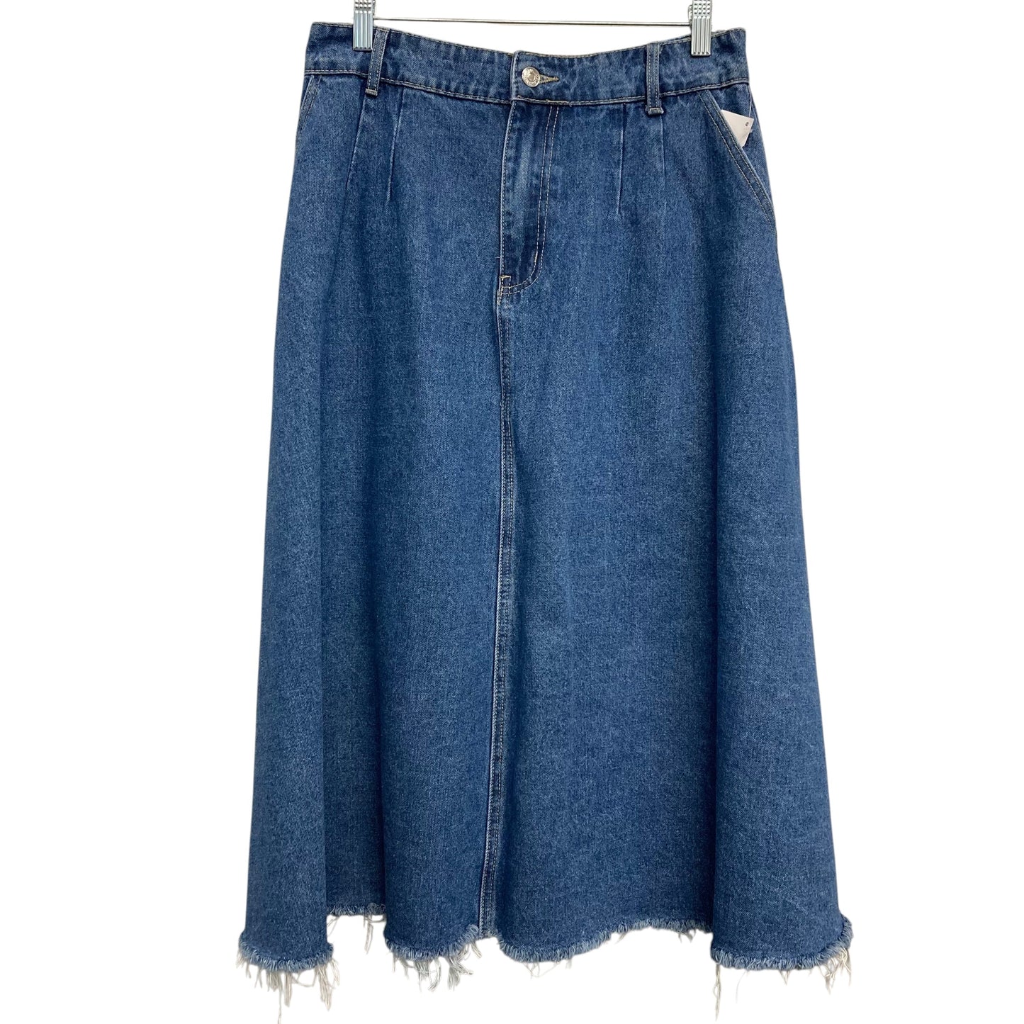 Skirt Midi By Shein In Blue Denim, Size:12