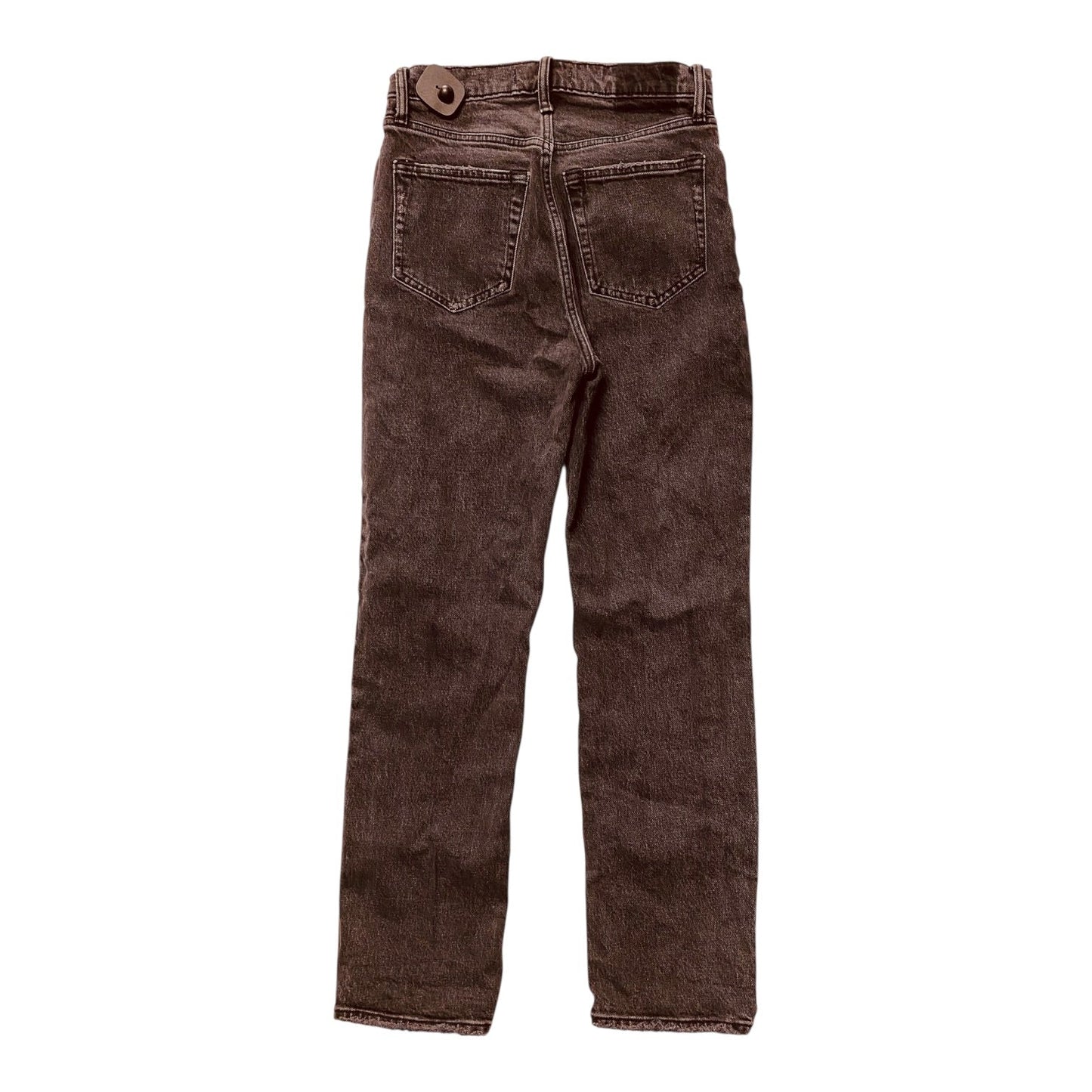 Jeans Straight By Abercrombie And Fitch In Black Denim, Size:2