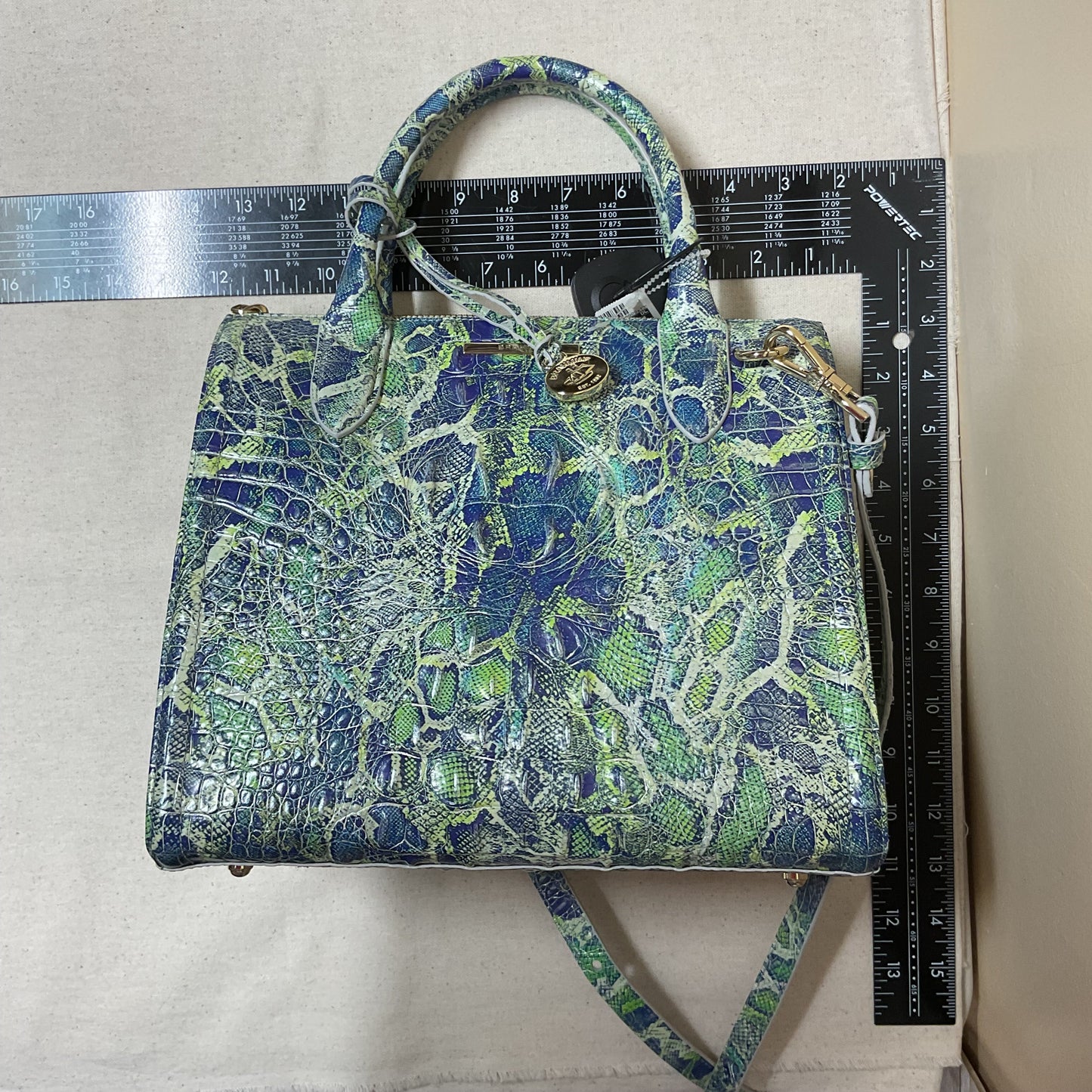 Handbag Designer By Brahmin In Snakeskin Print, Size:Medium