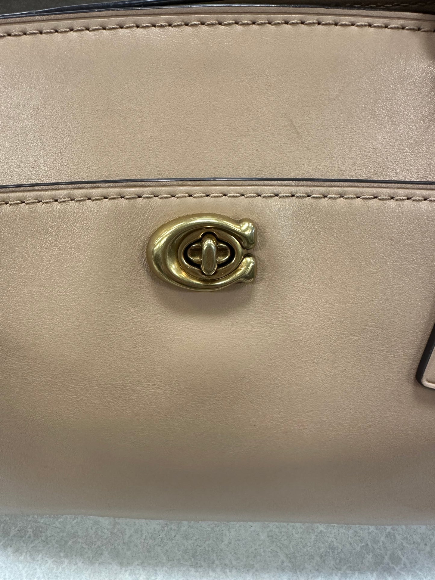 Handbag Designer By Coach In Tan, Size:Large