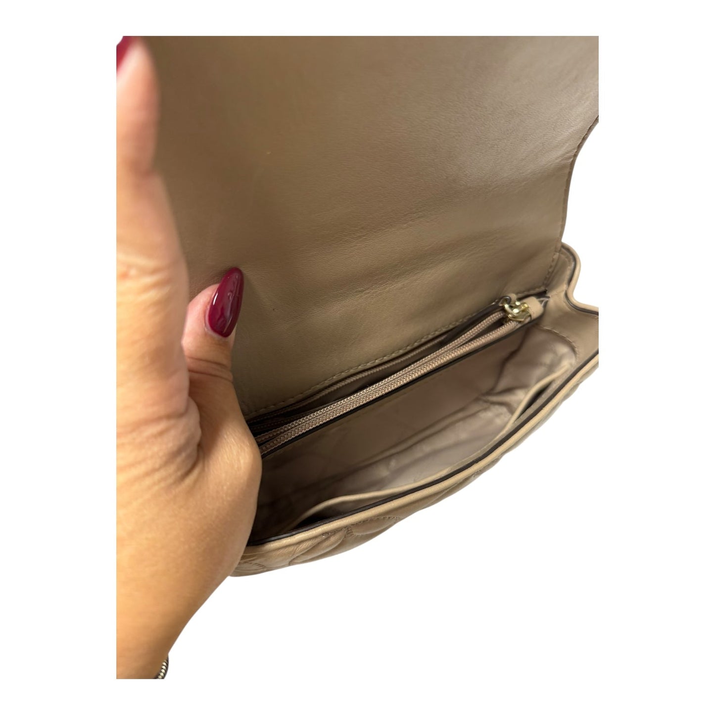 Crossbody Designer By Michael Kors In Beige, Size:Small