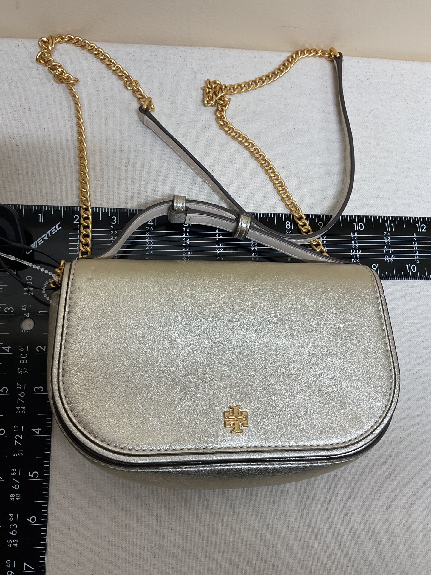Crossbody Designer By Tory Burch In Gold, Size:Small