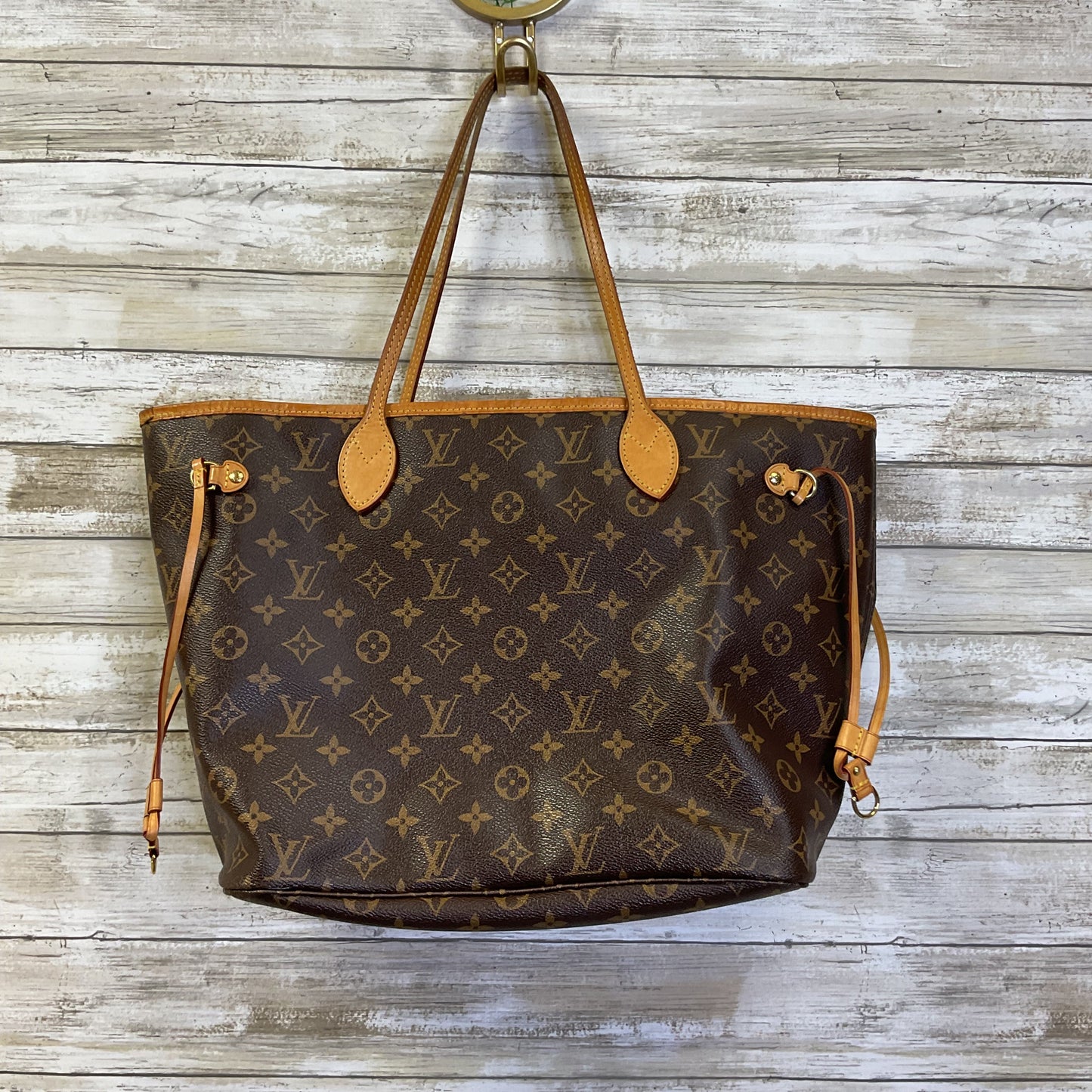Tote Luxury Designer By Louis Vuitton In Brown & Red, Size:Medium