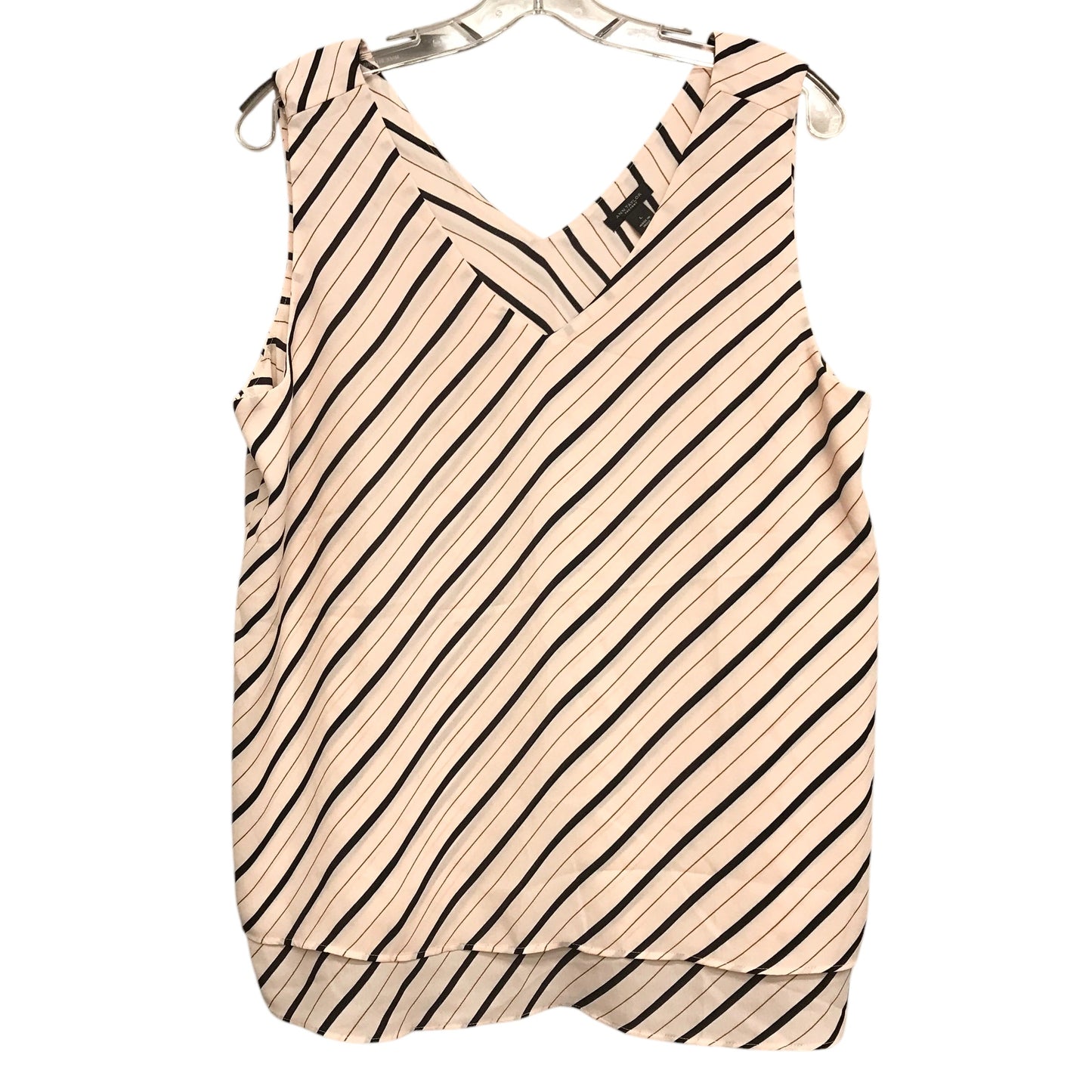 Top Sleeveless By Ann Taylor In Striped Pattern, Size:L