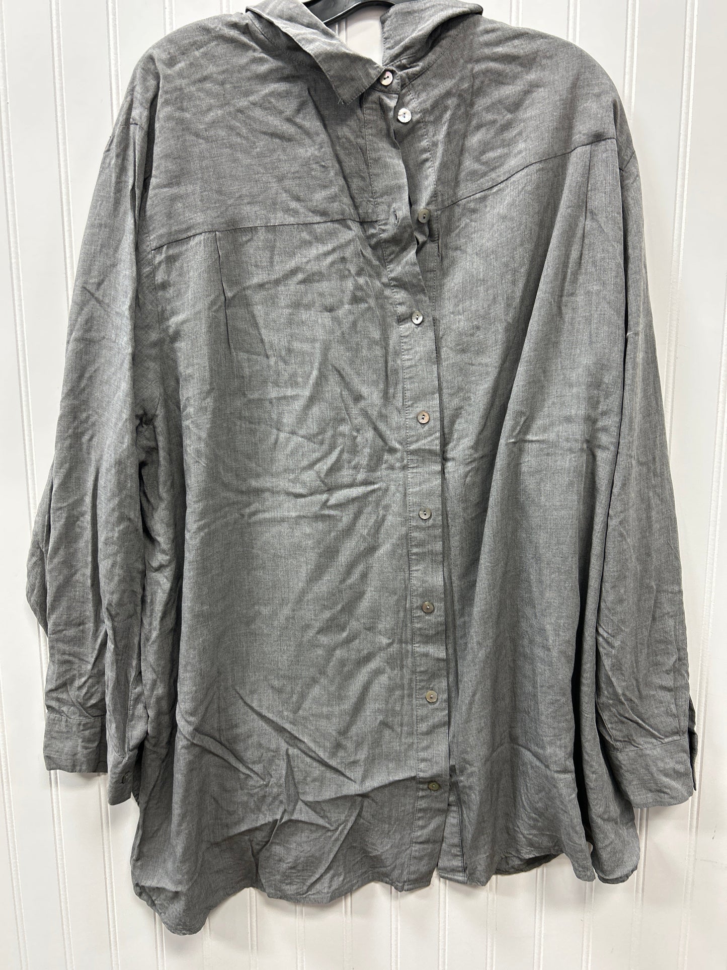 Blouse Ls By J. Jill In Grey, Size:4X