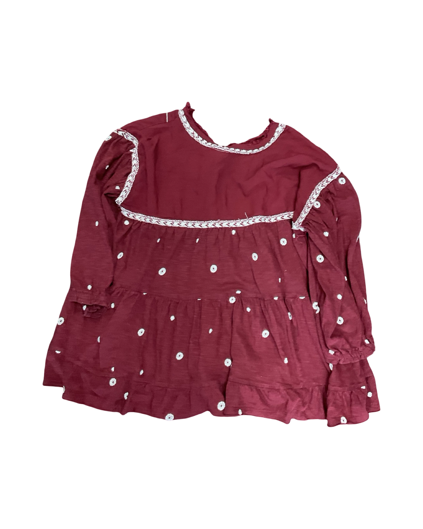 Top Ls By Cato In Cream & Red, Size:Xl