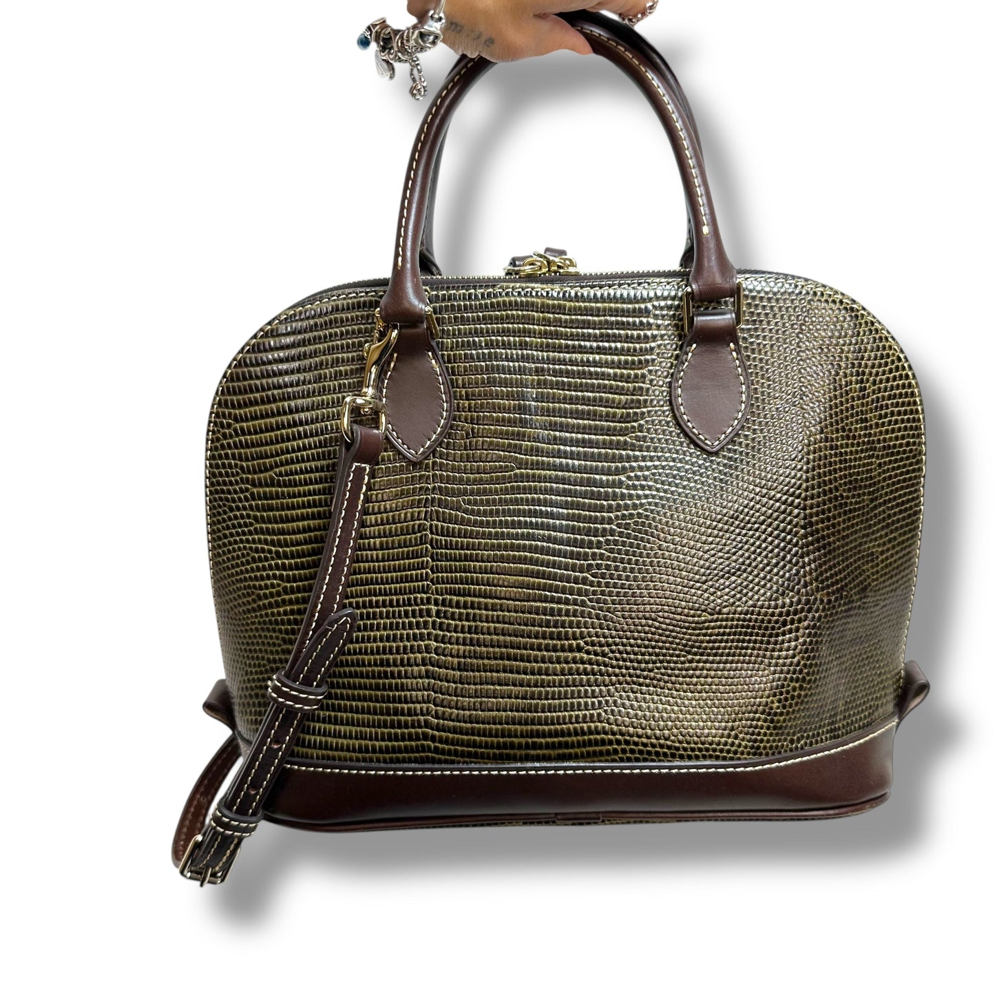 Zip zip satchel Handbag Designer By Dooney And Bourke, Size: Medium