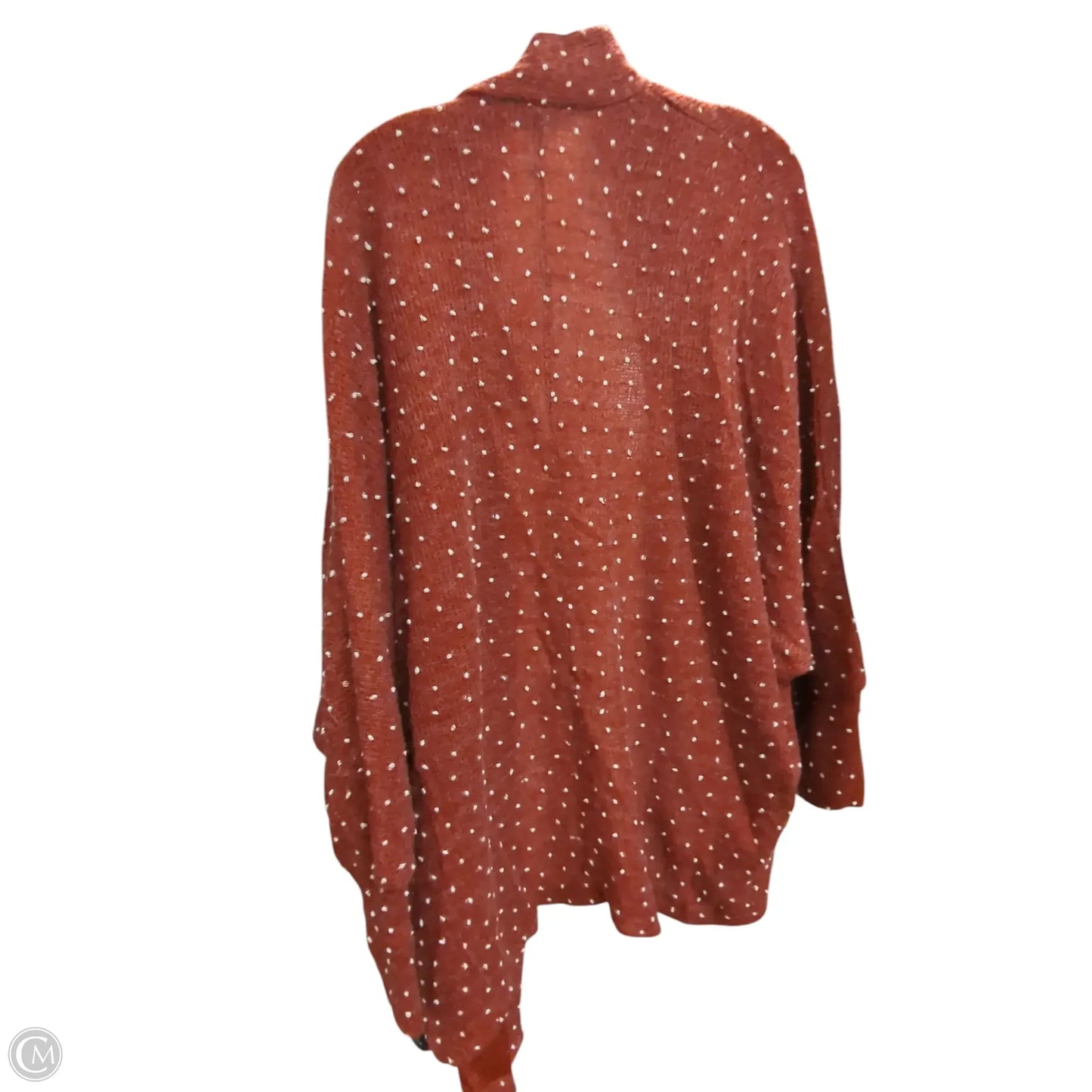 Cardigan By Andree By Unit In Orange & White, Size: 1x