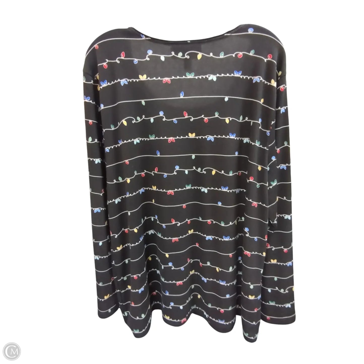 Top Long Sleeve By Karen Scott In Black, Size: 2x