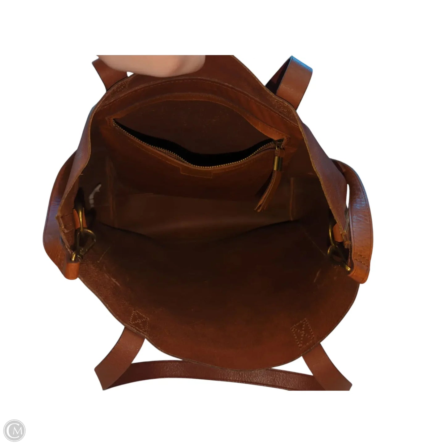 Handbag Leather By Madewell, Size: Medium