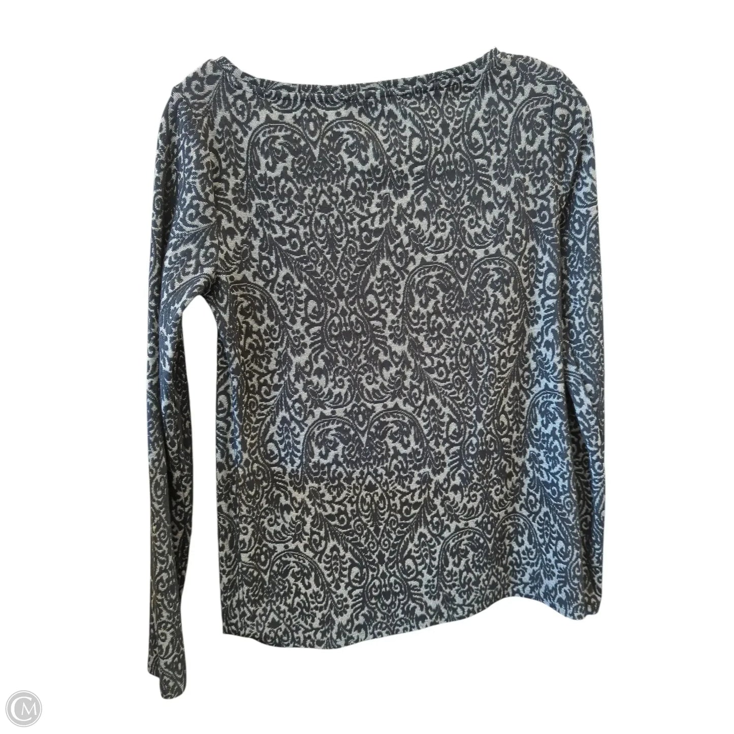 Top Long Sleeve By Loft In Black & Grey, Size: S