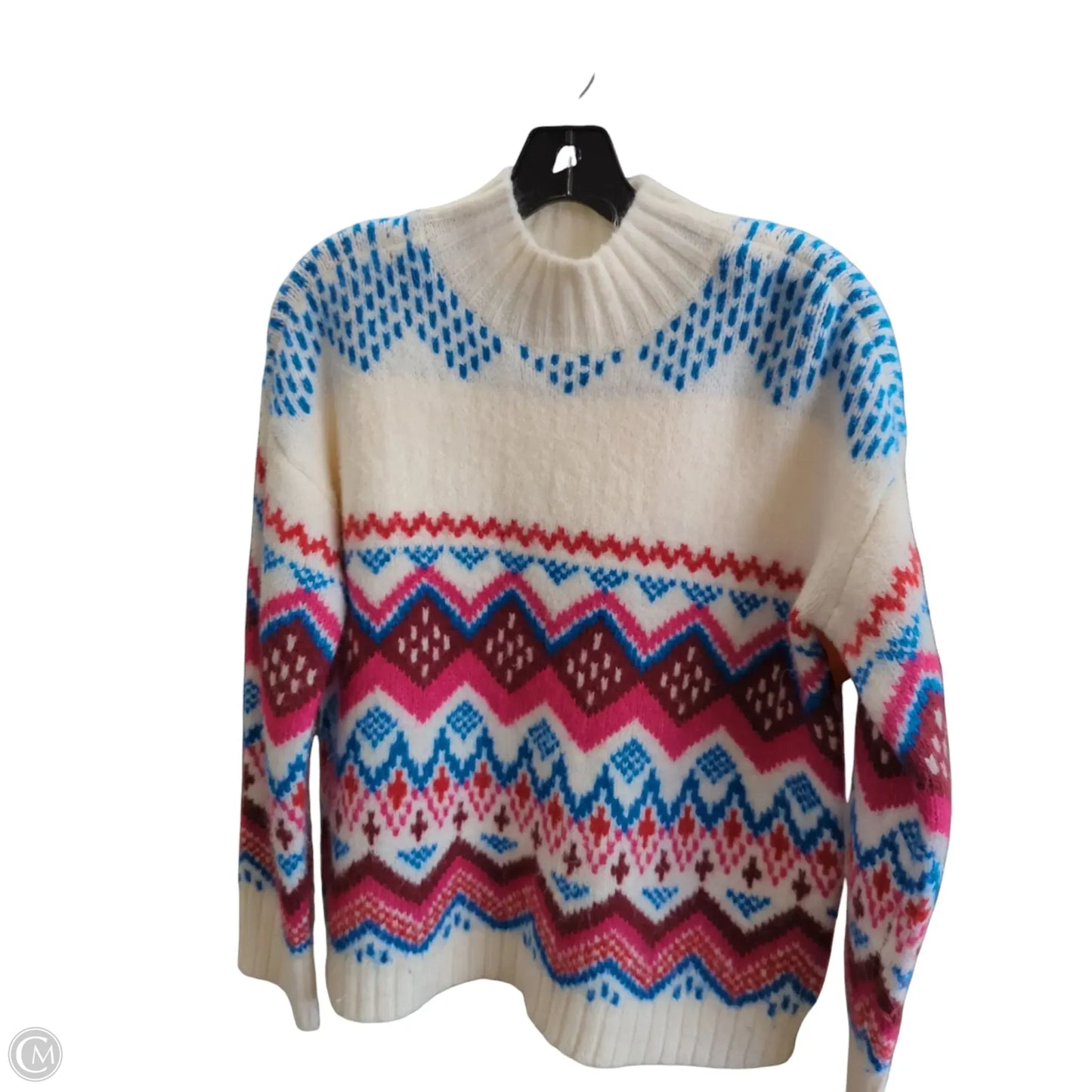Sweater By Loft In Blue Red & White, Size: S