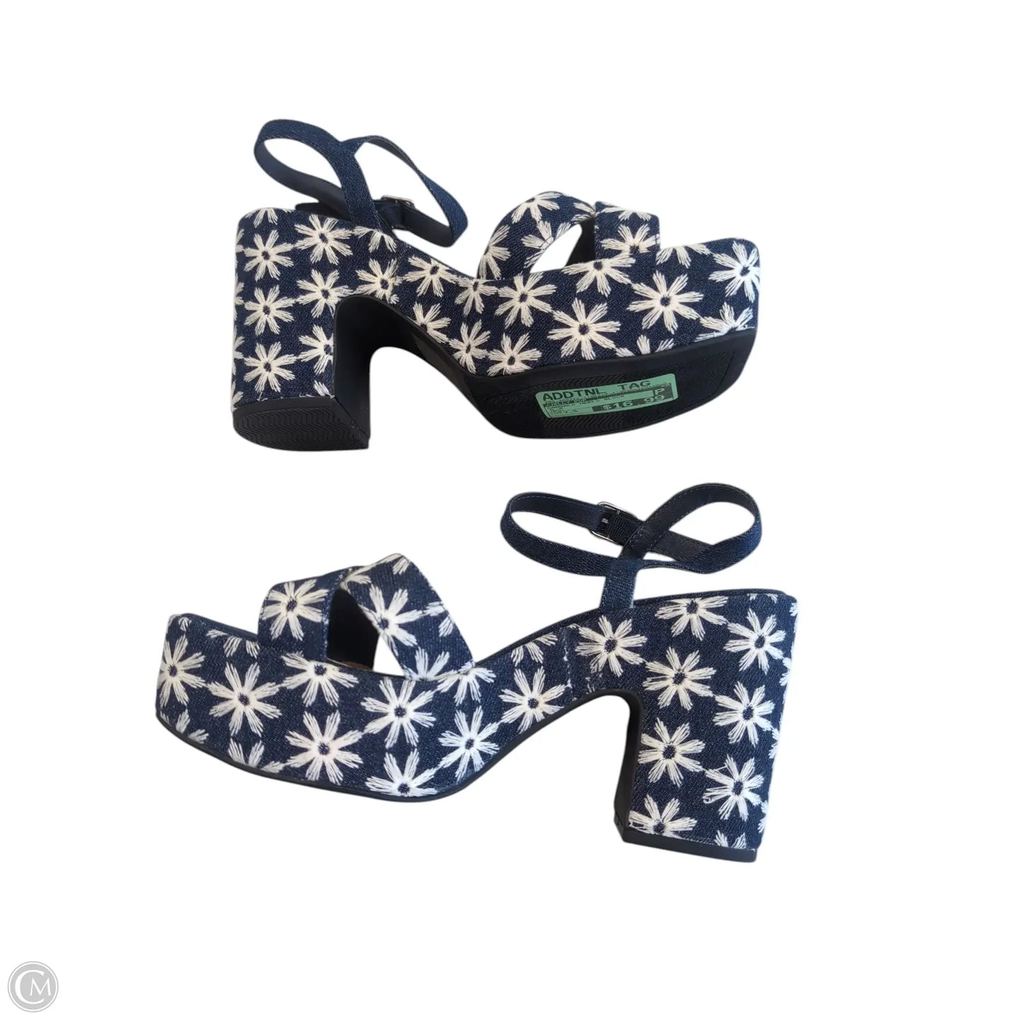 Sandals Heels Block By Jelly Pop In Blue, Size: 7.5