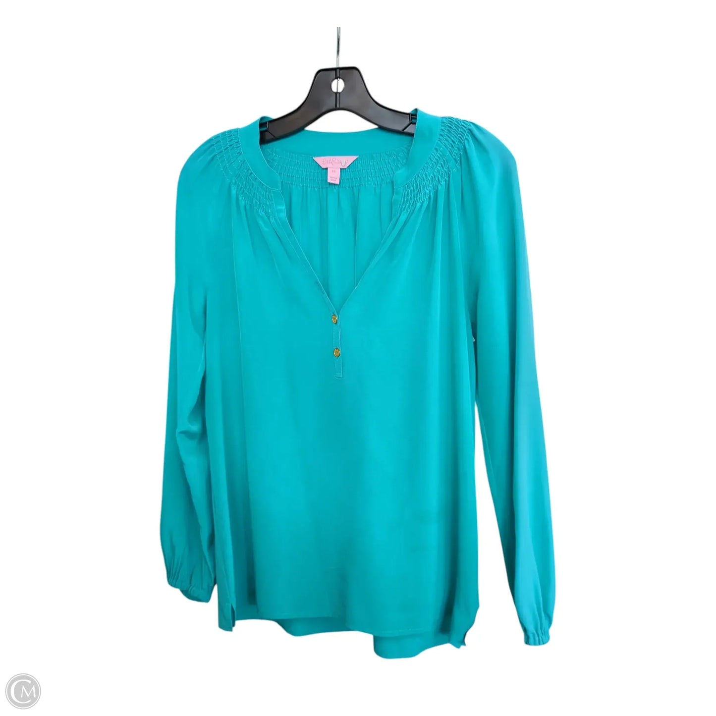 Top Long Sleeve Designer By Lilly Pulitzer In Teal, Size: Xs