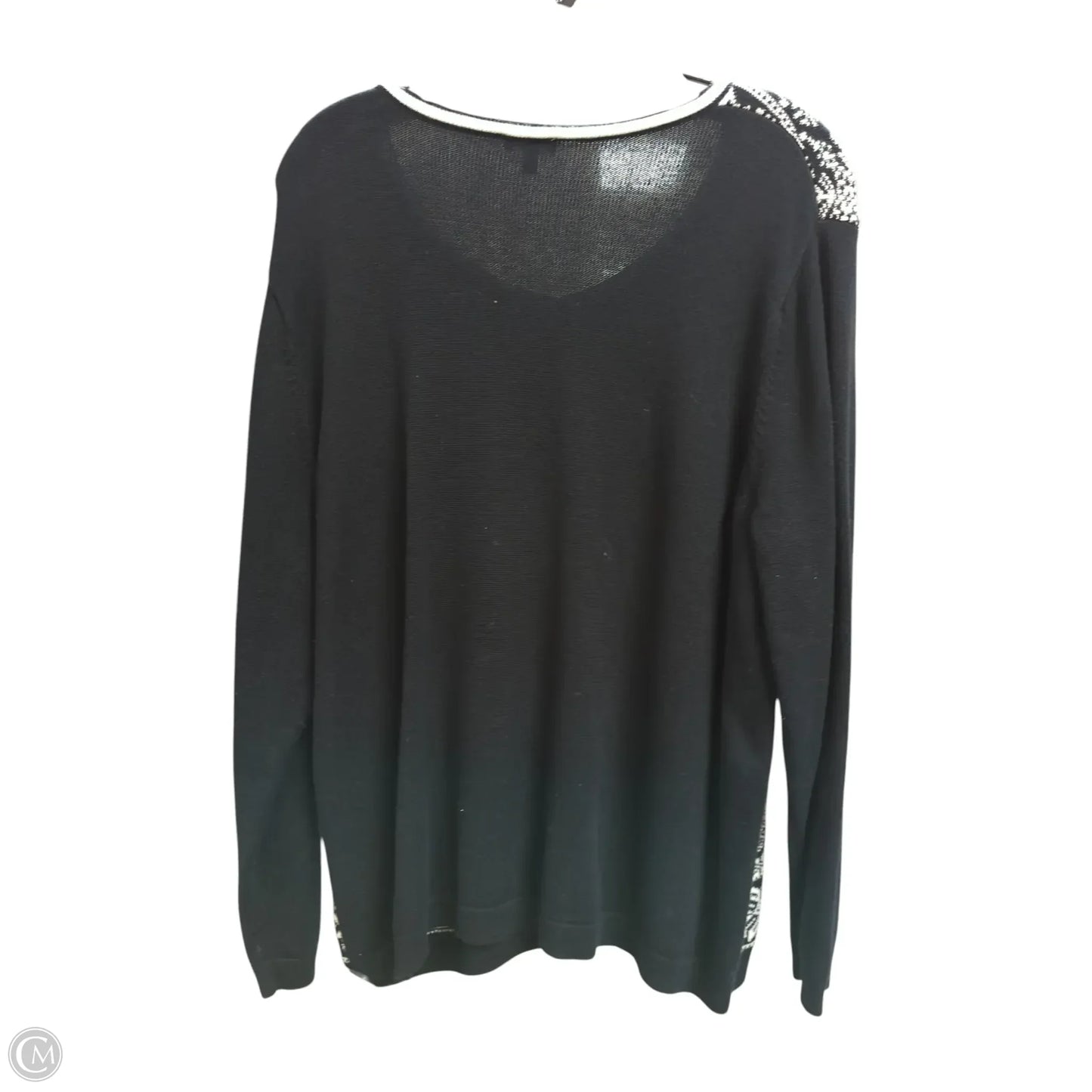 Cardigan By Talbots In Black & White, Size: 2x