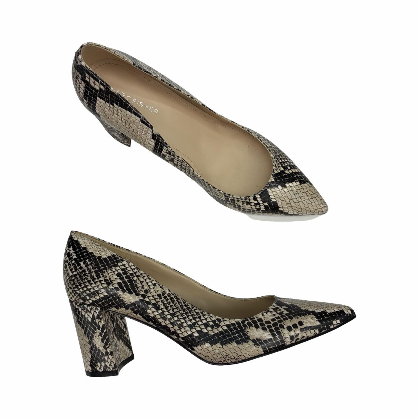 Shoes Heels Block By Marc Fisher In Snakeskin Print, Size:9.5