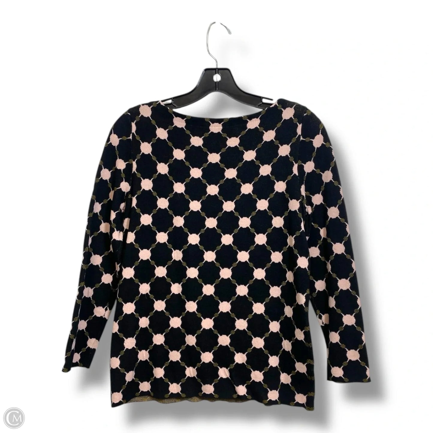 Top Long Sleeve By Ann Taylor In Black & Pink, Size: S