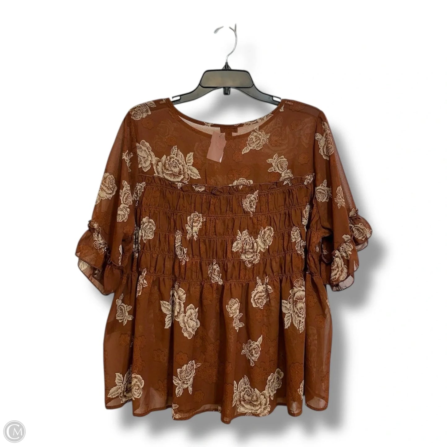 Top Short Sleeve By Torrid In Brown, Size: M