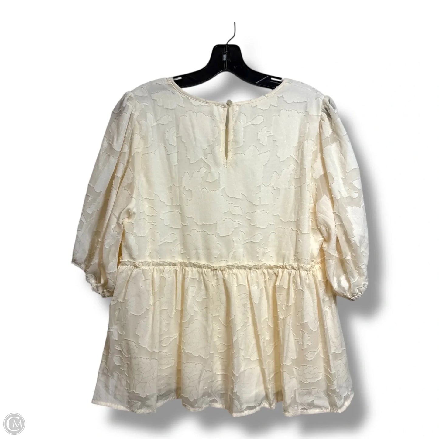 Top Short Sleeve By Mi Ami In Cream, Size: L