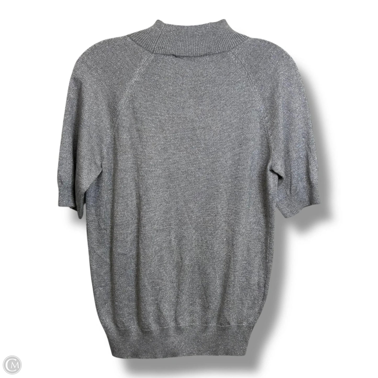 Top Short Sleeve By Ann Taylor In Silver, Size: S