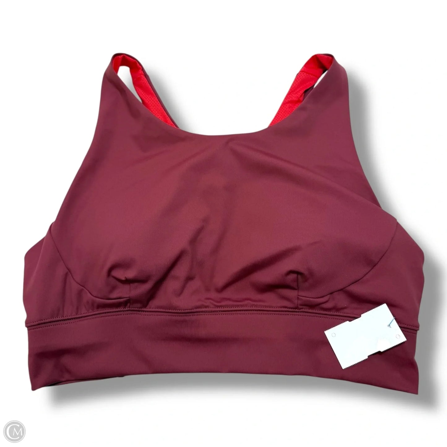 Athletic Bra By Island Girl In Maroon, Size: L
