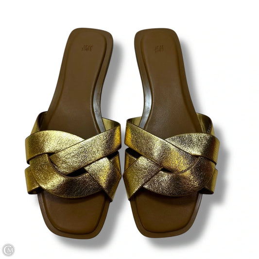 Sandals Flip Flops By H&m In Gold, Size: 9