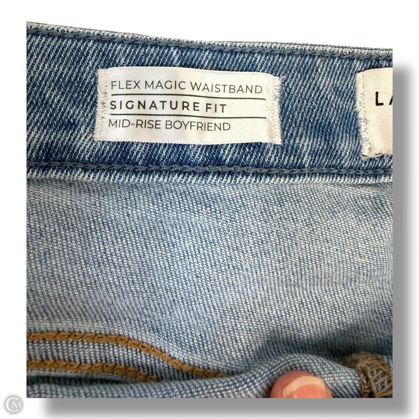 Jeans mid rise boyfriend By Lane Bryant In Blue Denim, Size: 18