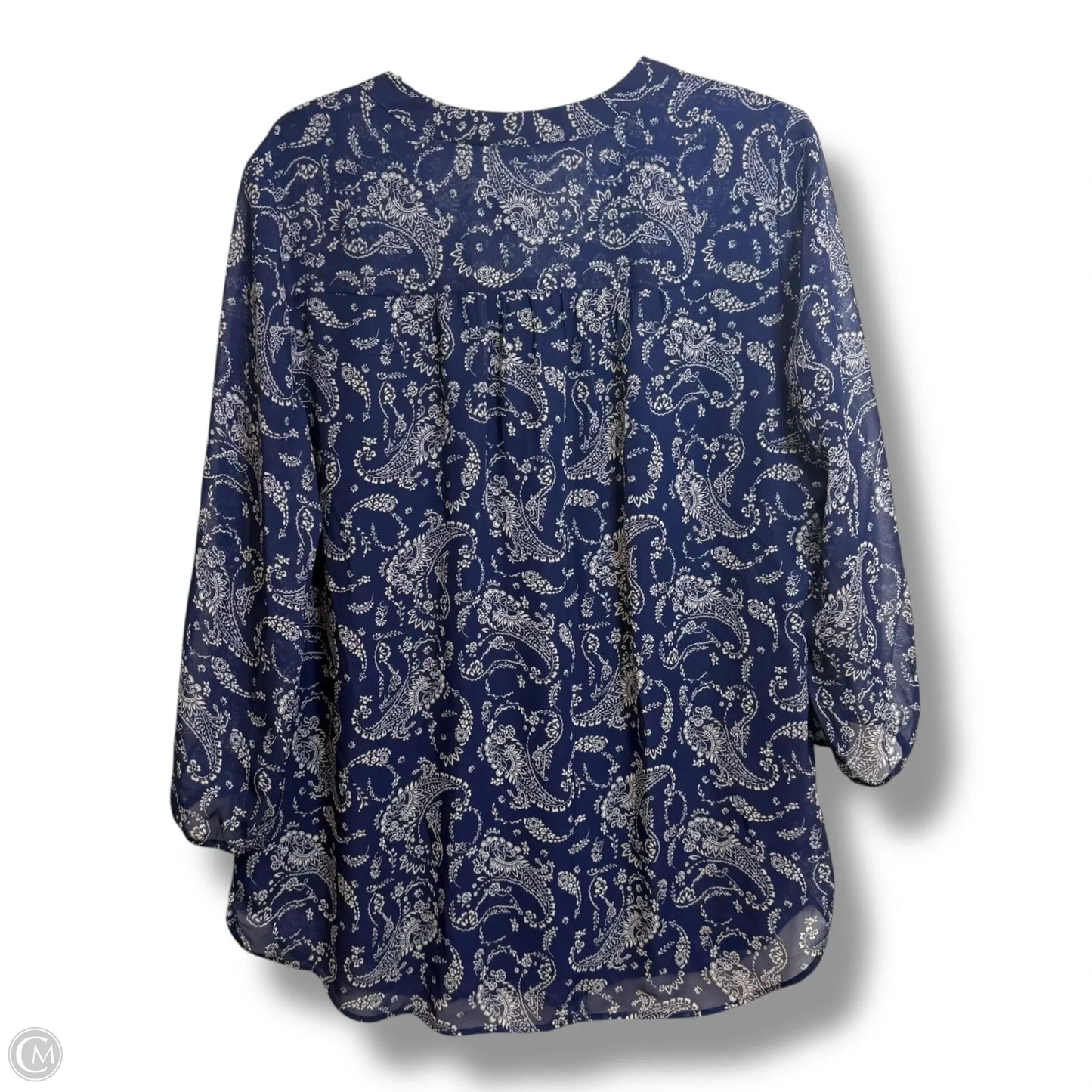 Top Long Sleeve By Jones New York In Navy, Size: L