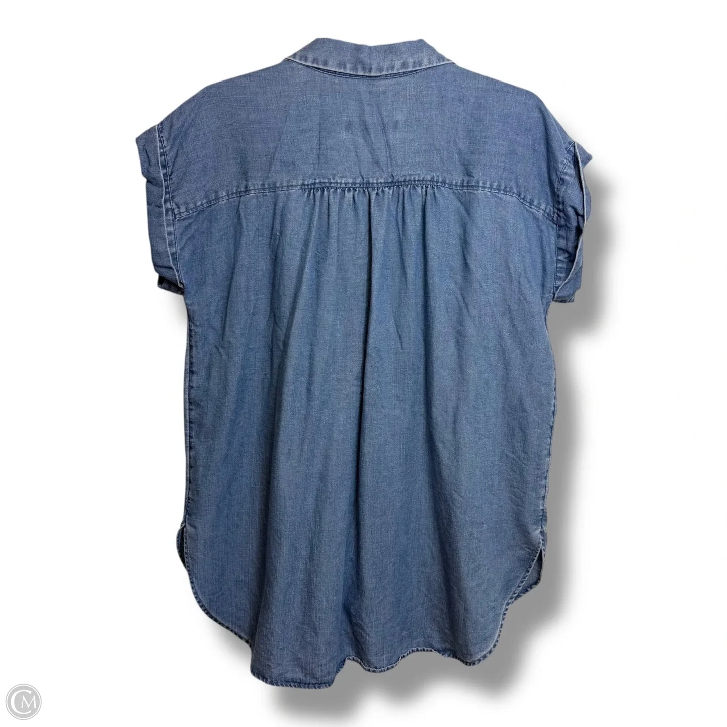 Top Short Sleeve By Loft In Blue Denim, Size: M