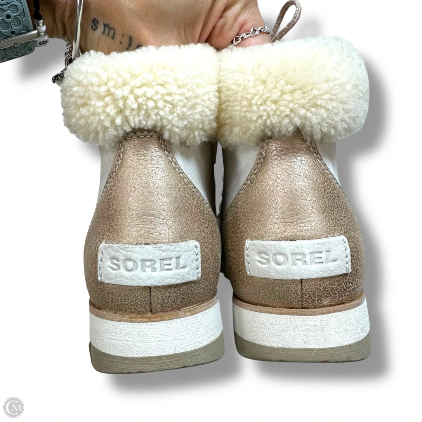 Boots Ankle Flats By Sorel In Cream, Size: 8