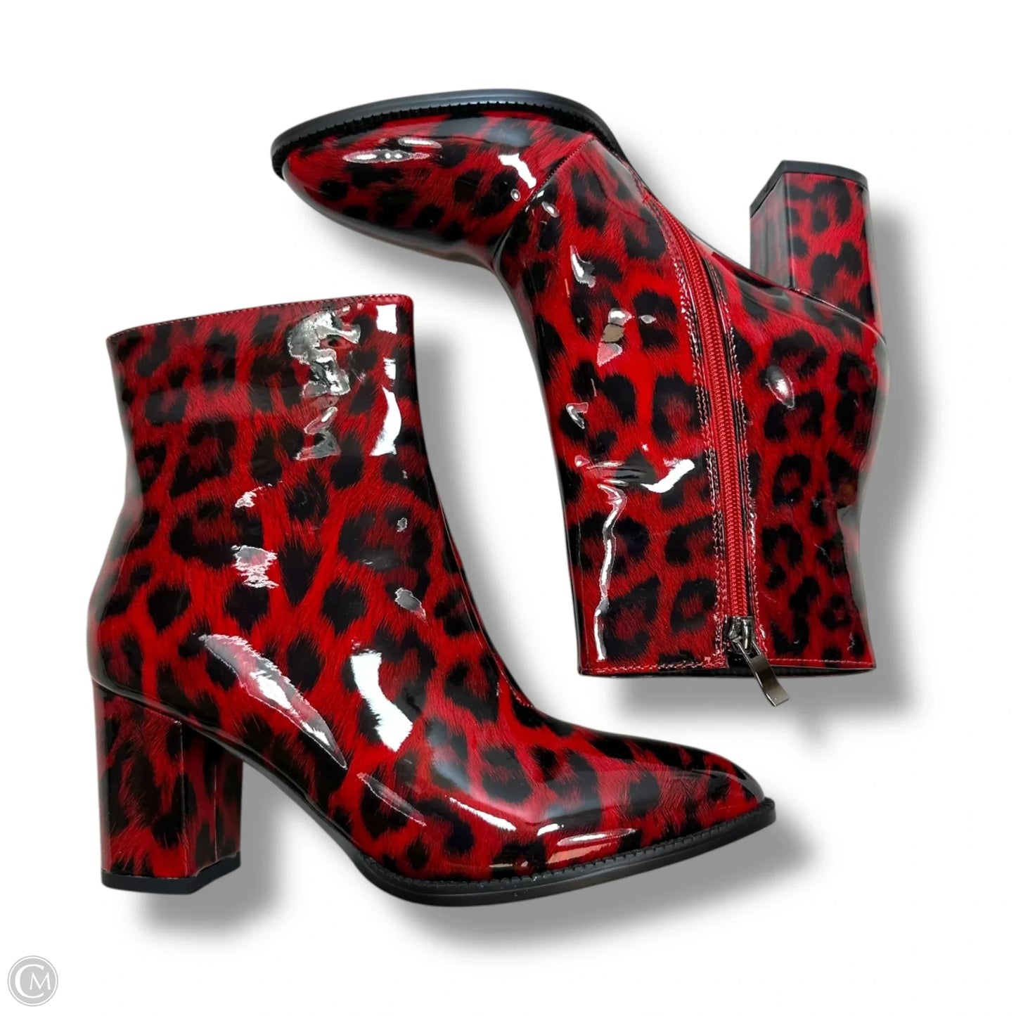Boots Ankle Heels By Clothes Mentor In Animal Print, Size: 39