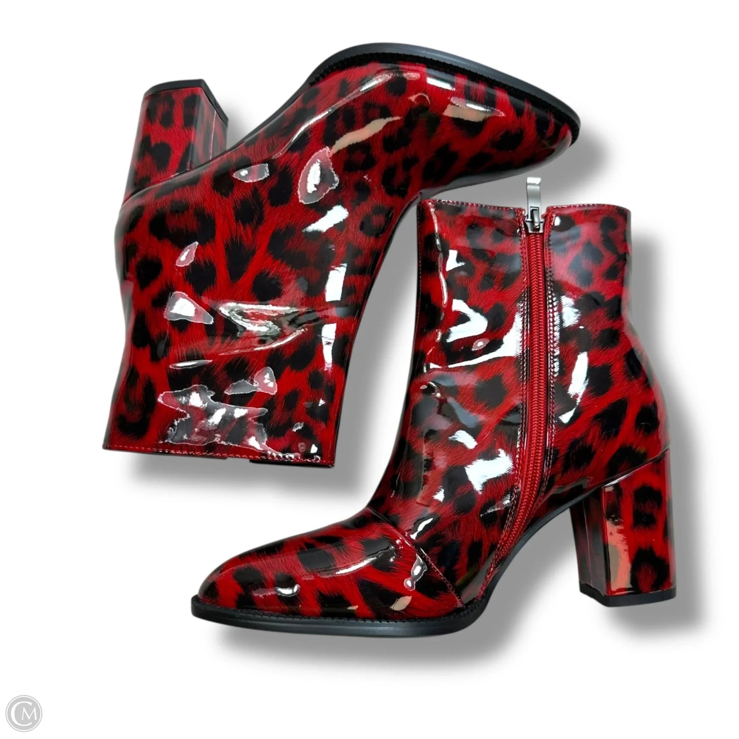 Boots Ankle Heels By Clothes Mentor In Animal Print, Size: 39