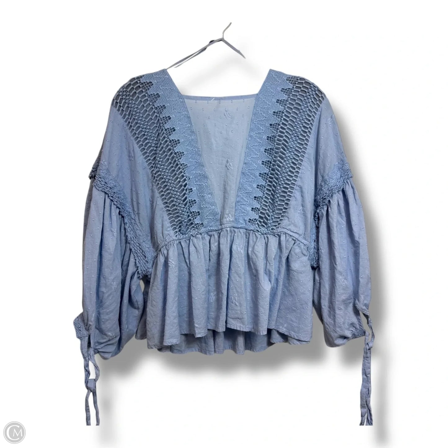 Top Long Sleeve By Free People In Blue, Size: M