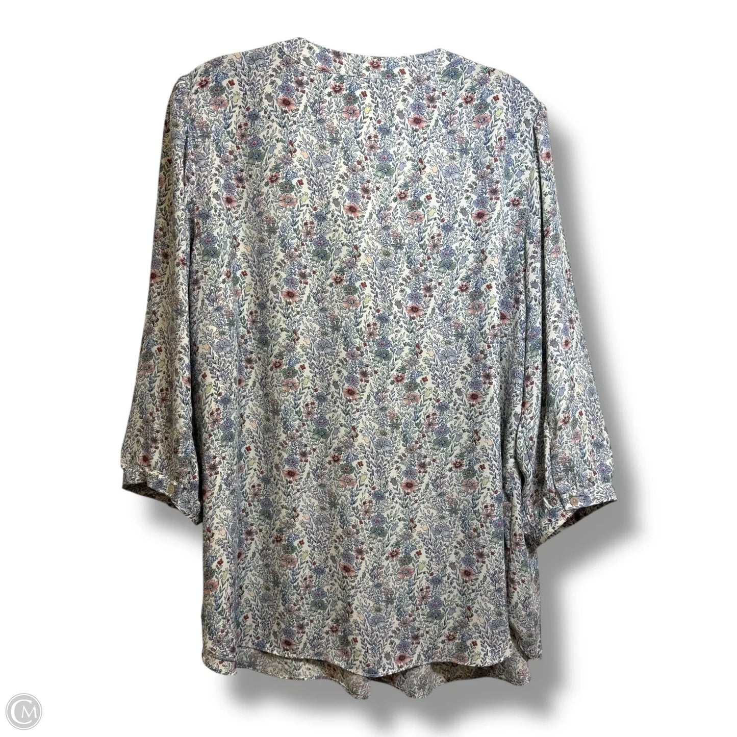 Top Long Sleeve By Rose And Olive In Floral Print, Size: 1x