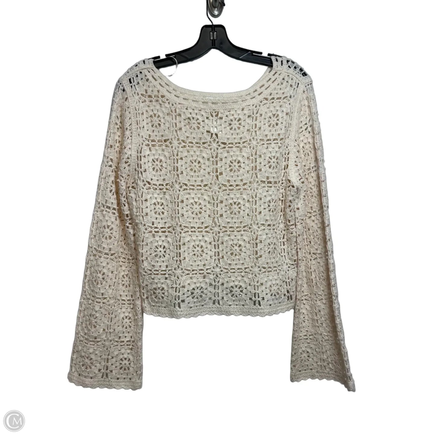 Top Long Sleeve By Rebellion In Cream, Size: M