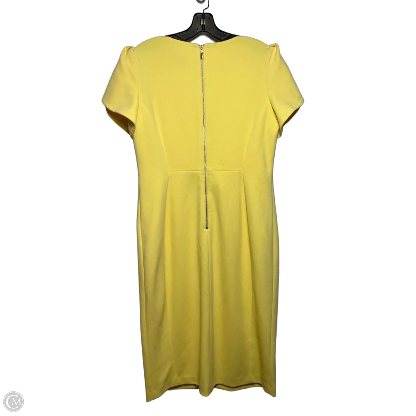 Dress Casual Short By Calvin Klein In Yellow, Size: 12