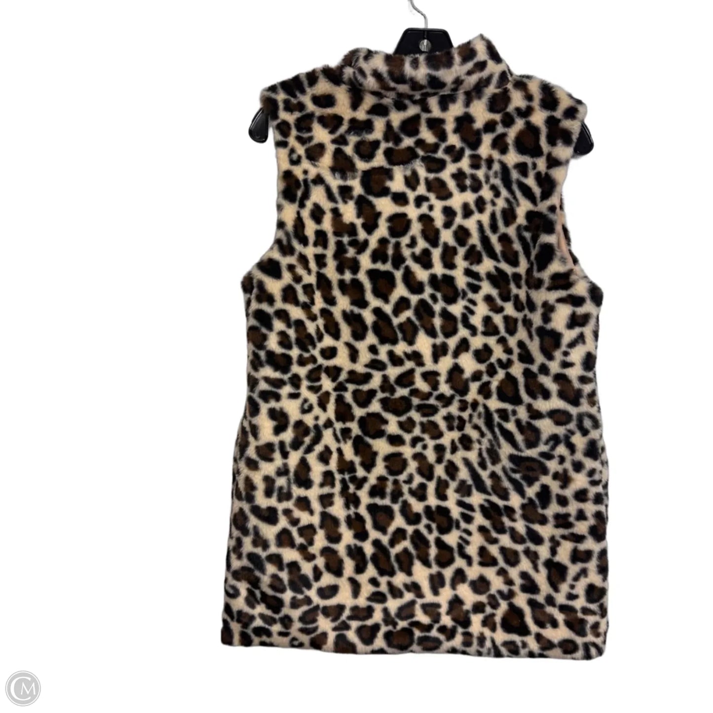 Vest Faux Fur & Sherpa By Emery Rose In Leopard Print, Size: M