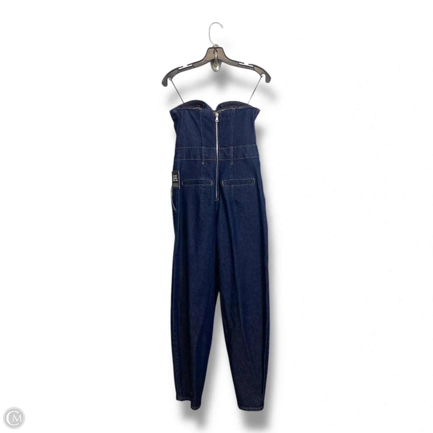 Strapless Jumpsuit By Express Design Studio In Blue Denim, Size: 4