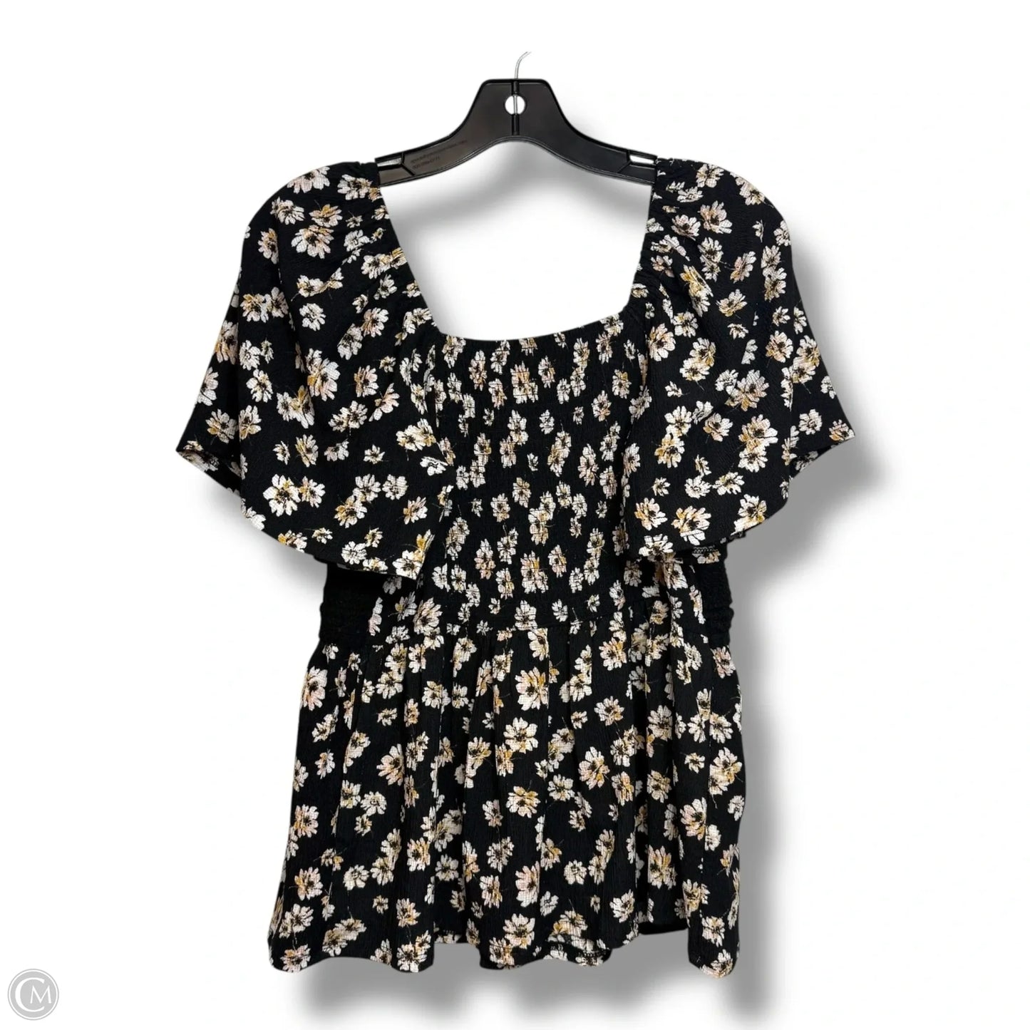 Top Short Sleeve By Maurices In Black, Size: L