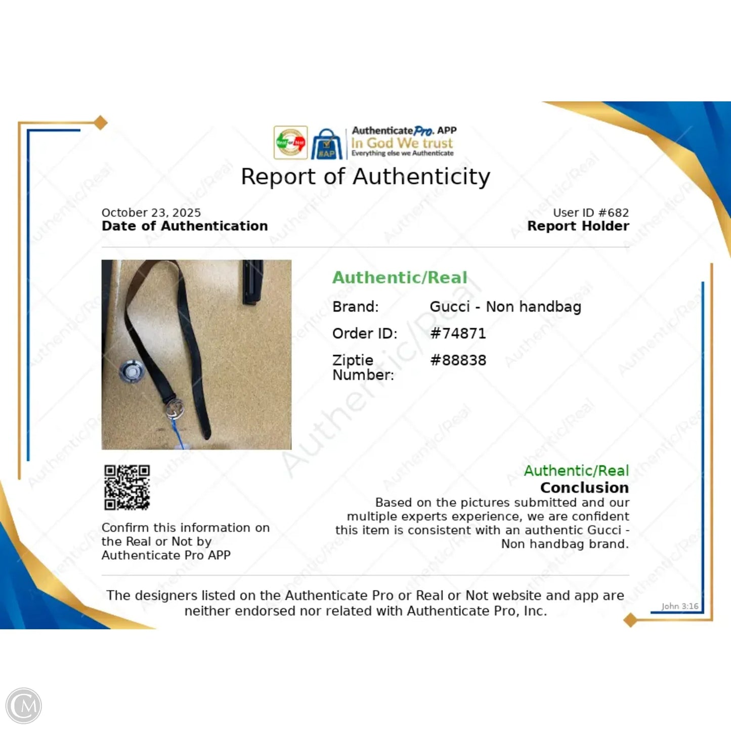 Belt Luxury Designer By Gucci sz 42/105