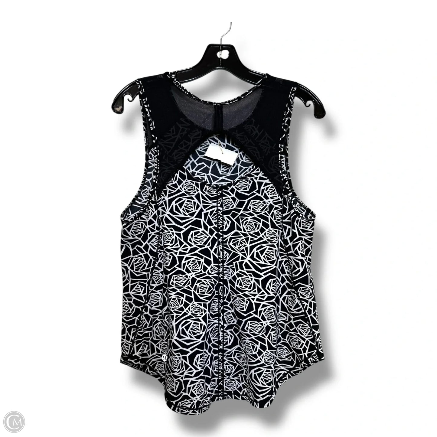 Athletic Tank Top By Lululemon In Black & White, Size: M