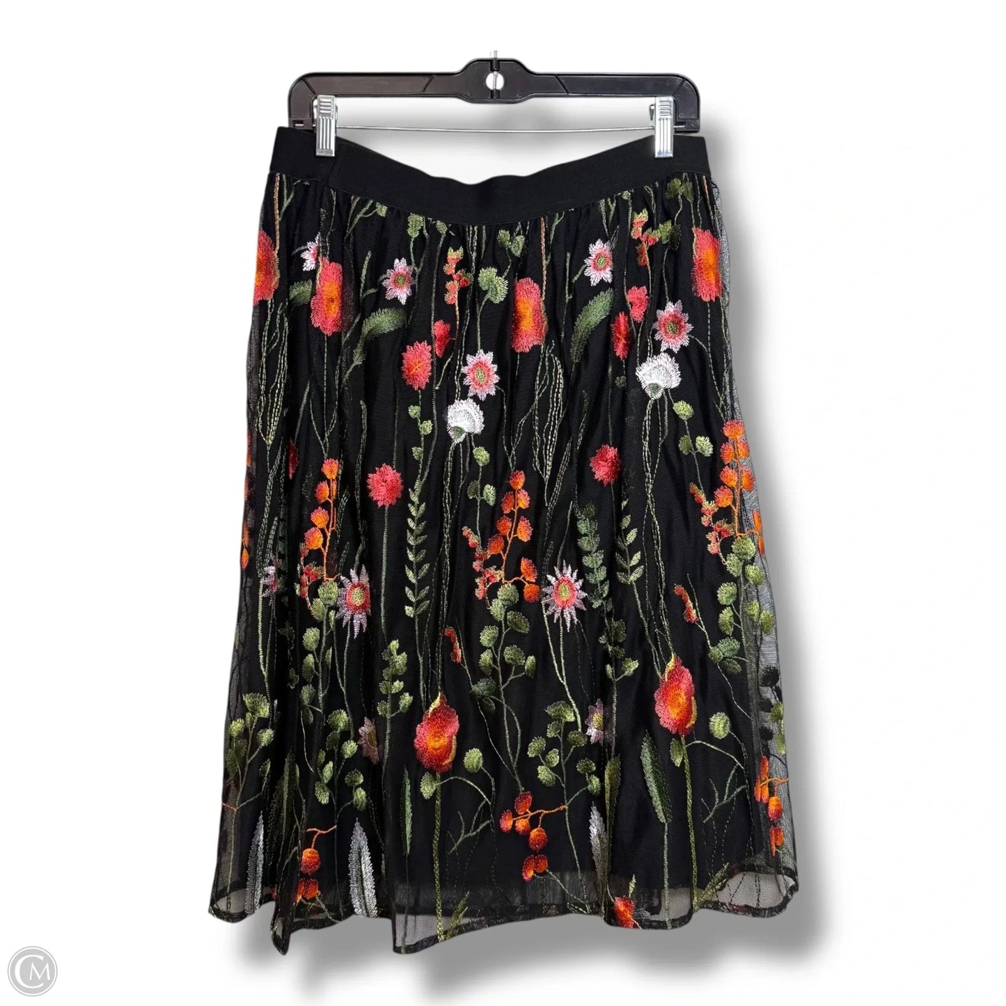 Skirt Midi By Susan Graver In Floral Print, Size: L