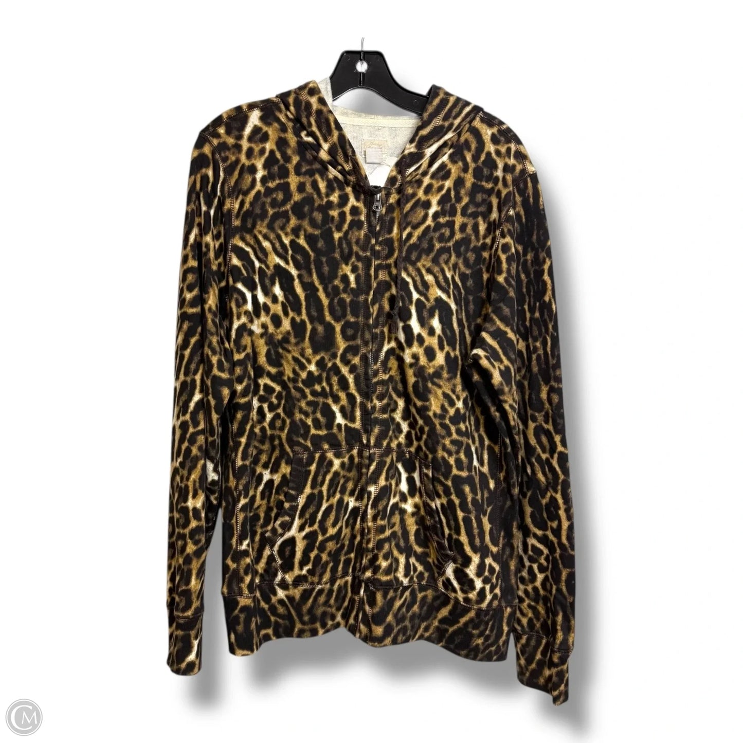 Sweatshirt Hoodie By Lucky Brand In Animal Print, Size: Xl