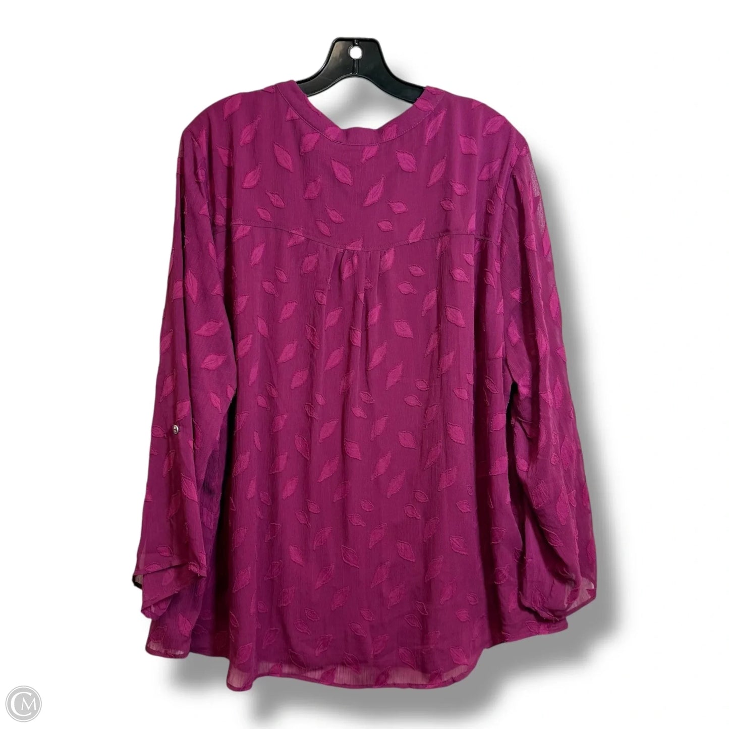 Top Long Sleeve By Papermoon In Maroon, Size: 3x